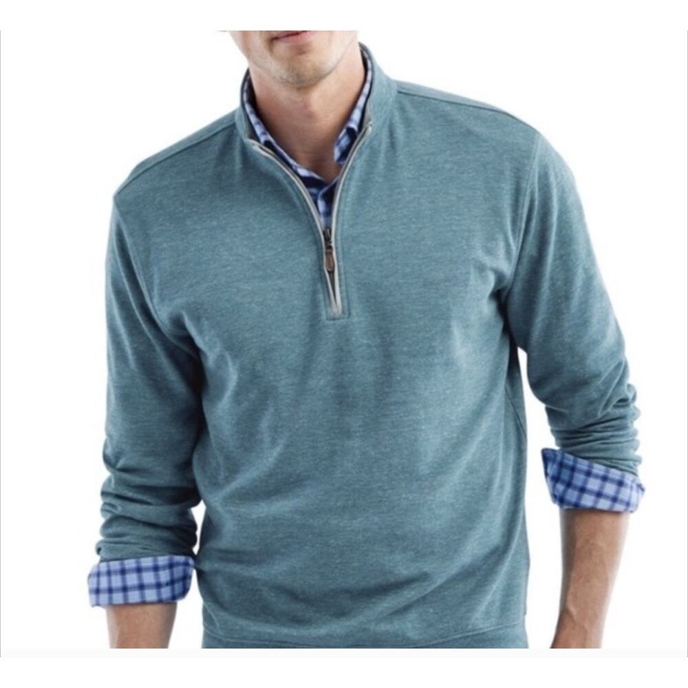 JOHNNIE-O Mens Sully M Performance Pullover Blue 1/4 Zip Golf Shirt long sleeve